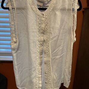 a new day Ivory Lace Detail Sleeveless Blouse